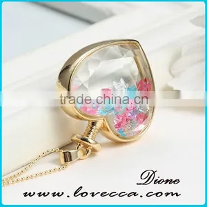 Real Dry Flower Glass Locket Necklace Pendant Terrarium Necklace thumbnail-6