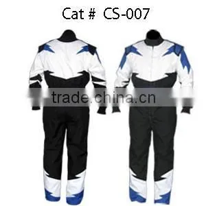 Black , White And Blue Car Racing Suit thumbnail-1
