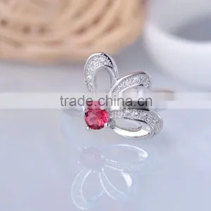 925 Sterling Silver Red Eye Rabbit Ring for Women With Ruby thumbnail-2