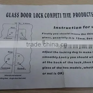 Stainless Steel Door Lock With 3 Brass Keys for Glass Door thumbnail-4
