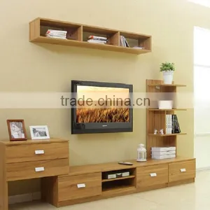 Wood TV Cabinet With Drawer thumbnail-1