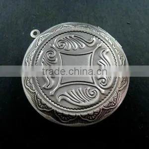 30mm Setting Size Round Vintage Brass Bronze Antique Photo Locket Pendant 1113003 thumbnail-3