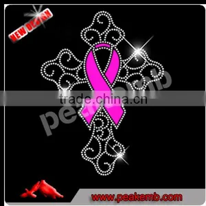 Bling Ironon Glitter Transfer I Stare Because I Care Pink Rhinestone Transfer Breast Cancer Motif thumbnail-2