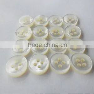 4 Holes Off-white Real White Mother of Pearl Mens Linen Shirt Buttons in Bowl Shape thumbnail-1