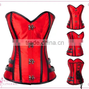 HOT Hot Steel Boned Corset Sexy Red Mature Corset for Sale thumbnail-1