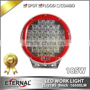 Round 9inch 185W LED Work Light Spot Lamp Offroad Jeep Truck 4WD Driving Lamp SUV UTE thumbnail-1