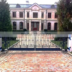 Metal Security Gate/ Hot Dip Galvanized Powder Coated Metal Modern Gates Design and Fences thumbnail-1