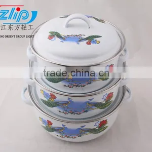 3 Pcs Casserole Straight Shape W/Metal Cover Dark Color Decor thumbnail-2