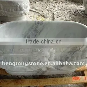 White Marble Square Bathtub thumbnail-1