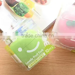 CY046 Apple Shape Plastic Fruit Forks Set With Stand Container Dessert Salad Forks for Kitchen Table Accessories thumbnail-6