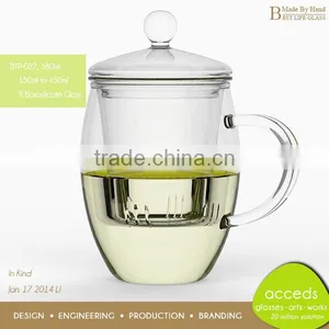 Promotional Custom Interesting Wholesale Handcrafted Pyrex Glass Tea Pot With Infuser thumbnail-2