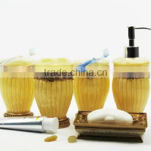 Luxury Bath Spa Gift Set Gold Coloured Bathroom Accessories thumbnail-1