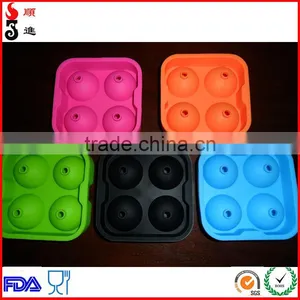 New Round Silicone Ice Balls Maker Tray FOUR Large Sphere Cube Molds thumbnail-1