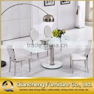 New Model Functional Extendable Dining Table With Stainless Steel Base thumbnail-2
