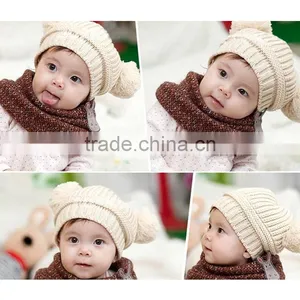 Warm Children Knitting Woolen Hat Comforatble Winter Kids Boy Girl Cap thumbnail-1