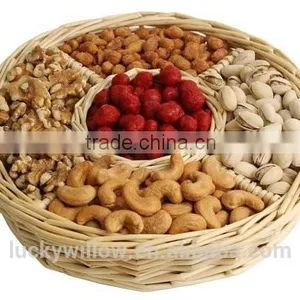 Woven Wicker Nut Baskets With Section thumbnail-2