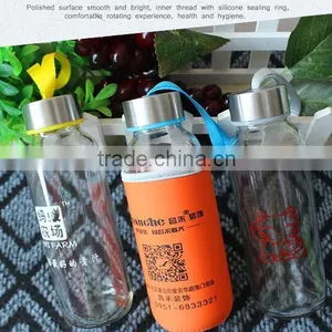 Borosilicate Glass Water Bottle Container With Nylon Water Bottle Sleeve thumbnail-3