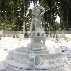 Outdoor Landscape Decoration Stone Carving Woman Pouring Water Statue thumbnail-2