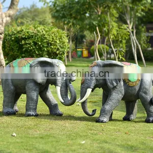 Promotion Outdoor Decoration Resin Craft Elephant Fiberglass Animals for Sale thumbnail-2
