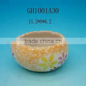 HANDPAINTING CERAMIC FLOWER POTS WITH DOTS IN 3 SIZES thumbnail-1
