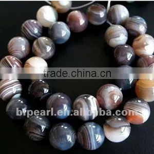 Wholesale16" 14mm Round Banded Agate Beads thumbnail-1