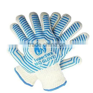 China Five Finger Heat Resistant Nomex Grill Gloves Silicone BBQ Gloves thumbnail-6