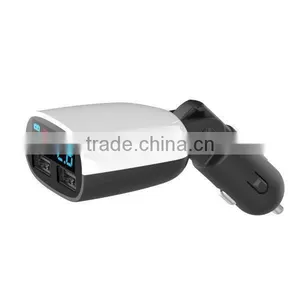 3.4A Dual USB Ports LED Display Swing Head Design Car Charger thumbnail-2