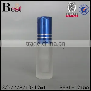 Cosmrtics 5ml 10ml Small Roll on Bottle Frosted Perfume Tube Glass Roll Bottle Vial With Gold Cap China thumbnail-5