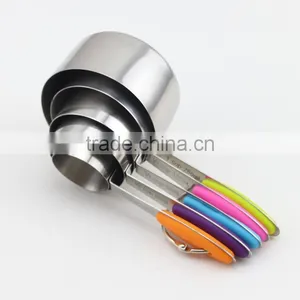5pcs Stainless Steel Measuring Cups Sets With Different Color Handle thumbnail-4