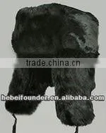 Full Rabbit Fur Russia Hats,black Color thumbnail-1