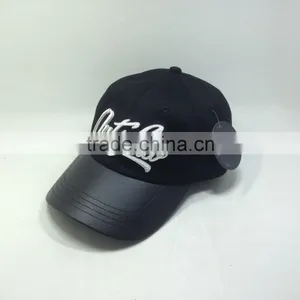 Leather Embroidery And Brim Dad Hat, Embossed Buckle , Hang Tag , Cap thumbnail-2