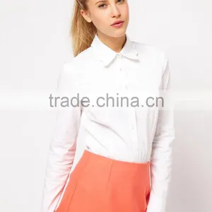 China Supplier OEM ODM 2015 Customized Long Sleeve New Fashion Scallop Collar White Shirt thumbnail-1