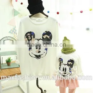 2015 Cute Print Long Sleeve Parent-child Clothing in T-shirt thumbnail-1