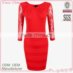 Fashion Latest Trendy Red Short Tight Sexy Girls in Tight Dresses thumbnail-1