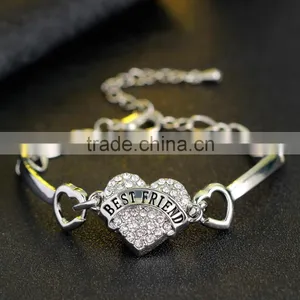 Nana Personal Name Custom Logo Heart Bracelet Bling White Crystal Heart Bracelet for Girlfriend Gifts thumbnail-6