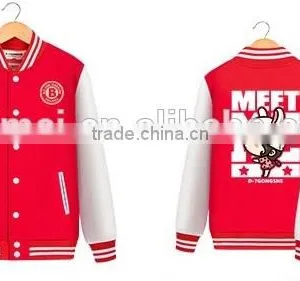 100% Polyester Wholesale Customized Man Woman Baseball Jacket thumbnail-2