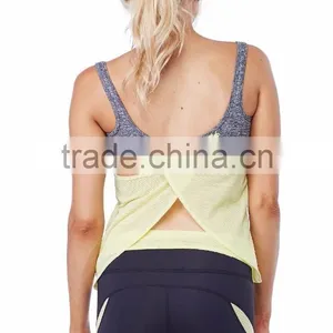 2016 Womens Fitness Gym Tank Top Sport Wear Deep Cut Gym Tank Top thumbnail-5