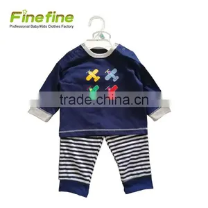 2017 New Design Baby Clothes Wholesale Baby Boys Sleep Set 2 Pieces Baby Boy Pajamas thumbnail-2