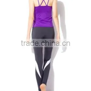 Purple Women 's Aerobics Pant Suit Yoga Shirts Body Building Sexy Clothing thumbnail-2
