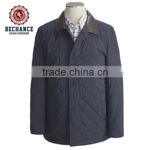 LZ244 Leather Collar Men Quilted Jacket for Winter thumbnail-1