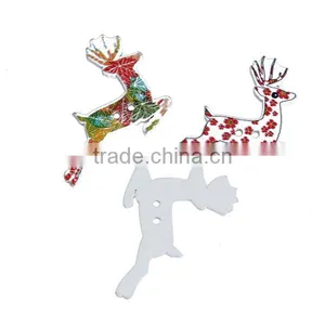 Wood Sewing Buttons Scrapbooking 2 Holes Christmas Reindeer At Random thumbnail-3