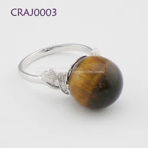 Round Jewelry 925 Sterling Silver Jade Rings For Women thumbnail-1