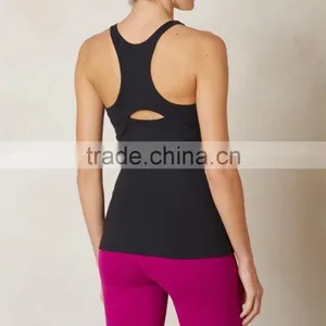 Fitness Apparels Black Plain Tight Fashion Running Shirts Ladies Gym Vest thumbnail-2
