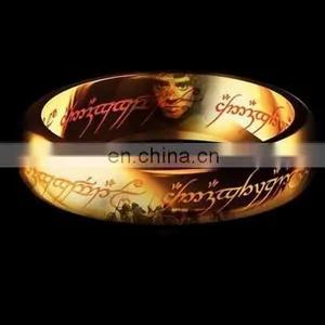 Lord of the Rings Titanium The One Ring Bilbo's Hobbit Gold Ring Couple Ring thumbnail-1