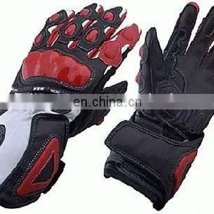 Top Quality Genuine Cow Hide Leather Full Motorbike Protection Racing Gloves. thumbnail-1