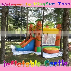 Tropical Inflatable Slide Castle thumbnail-1