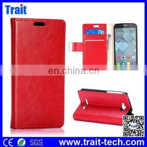 2015 Crazy Horse Flip Side Open Stand PC+ PU Leather WalletCase for Alcatel One Touch Pop C7 thumbnail-4
