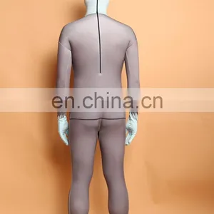 Unisex Adult Gray Slender Man Second Skin Zentai Suits Cosplay Dress thumbnail-3