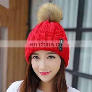 Custom Logo Women Knit Winter Beanie Caps for Womens thumbnail-2