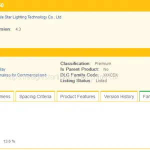 160LPW USA Canada Popular Design DLC ETL CETL 150W LED UFO High Bay thumbnail-5